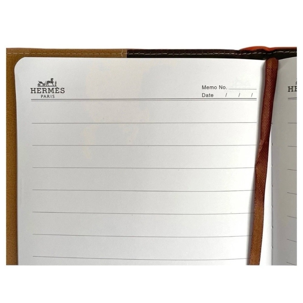 Hermès Orange Notebook + Branded Pen (Lined Refillable Shell - Picture 6 of 9
